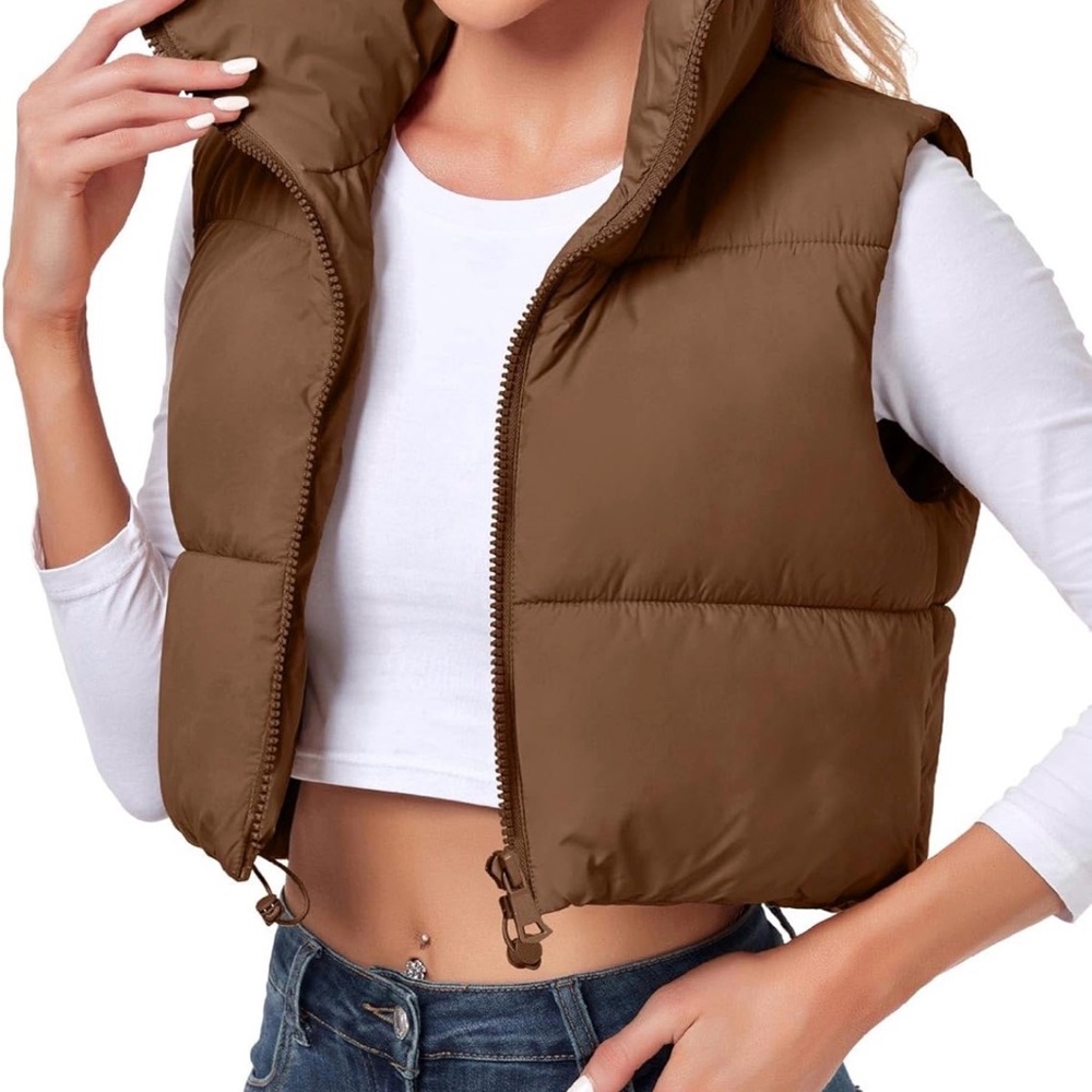 Urban Revivo Brown Puffer Vest